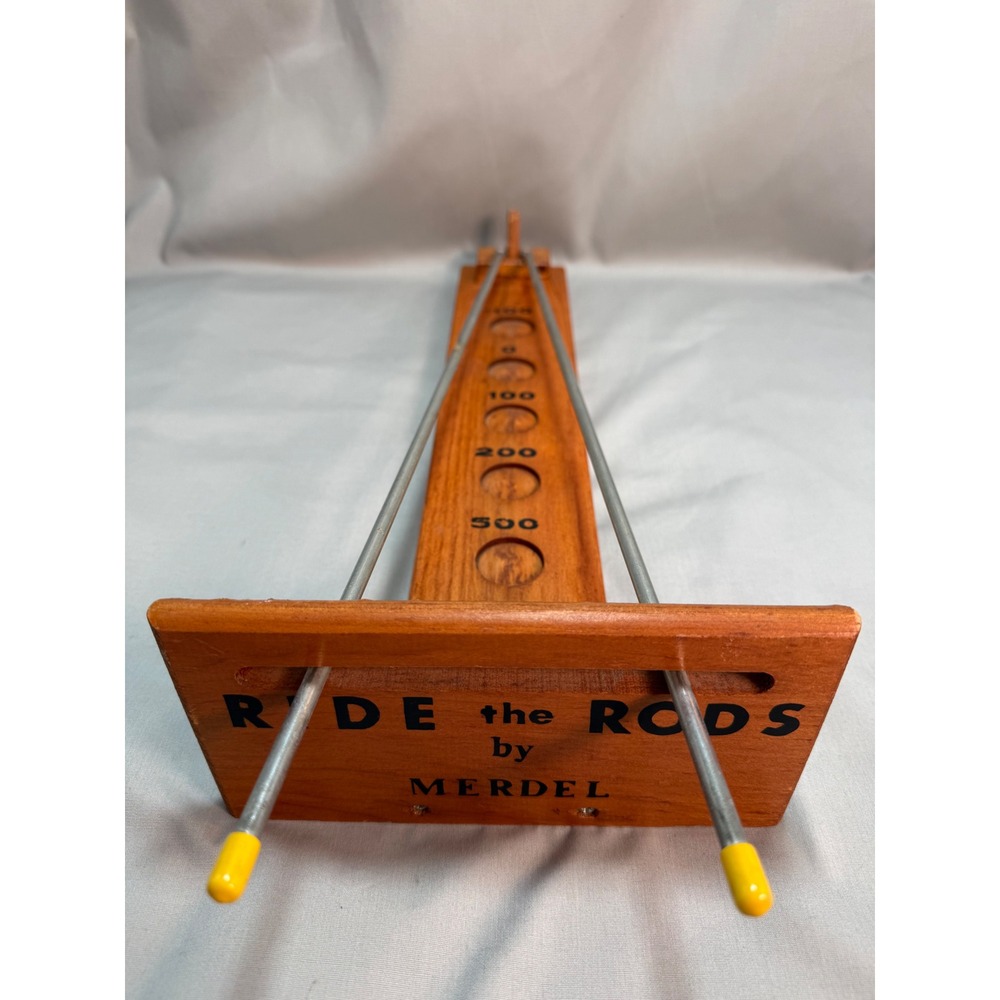 Ride The Rods By Merdel Vintage Wood Tabletop Skill Game Shoot The Moon Toy